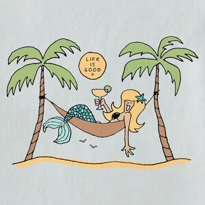 Mermaid v neck tshirt - Life is Good size M - NWT